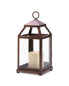 BRONZE CONTEMPORARY CANDLE LANTERN